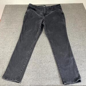 Old Navy O.G. Straight Jeans Womens 18 Black Denim Stretch High-Rise Button Fly